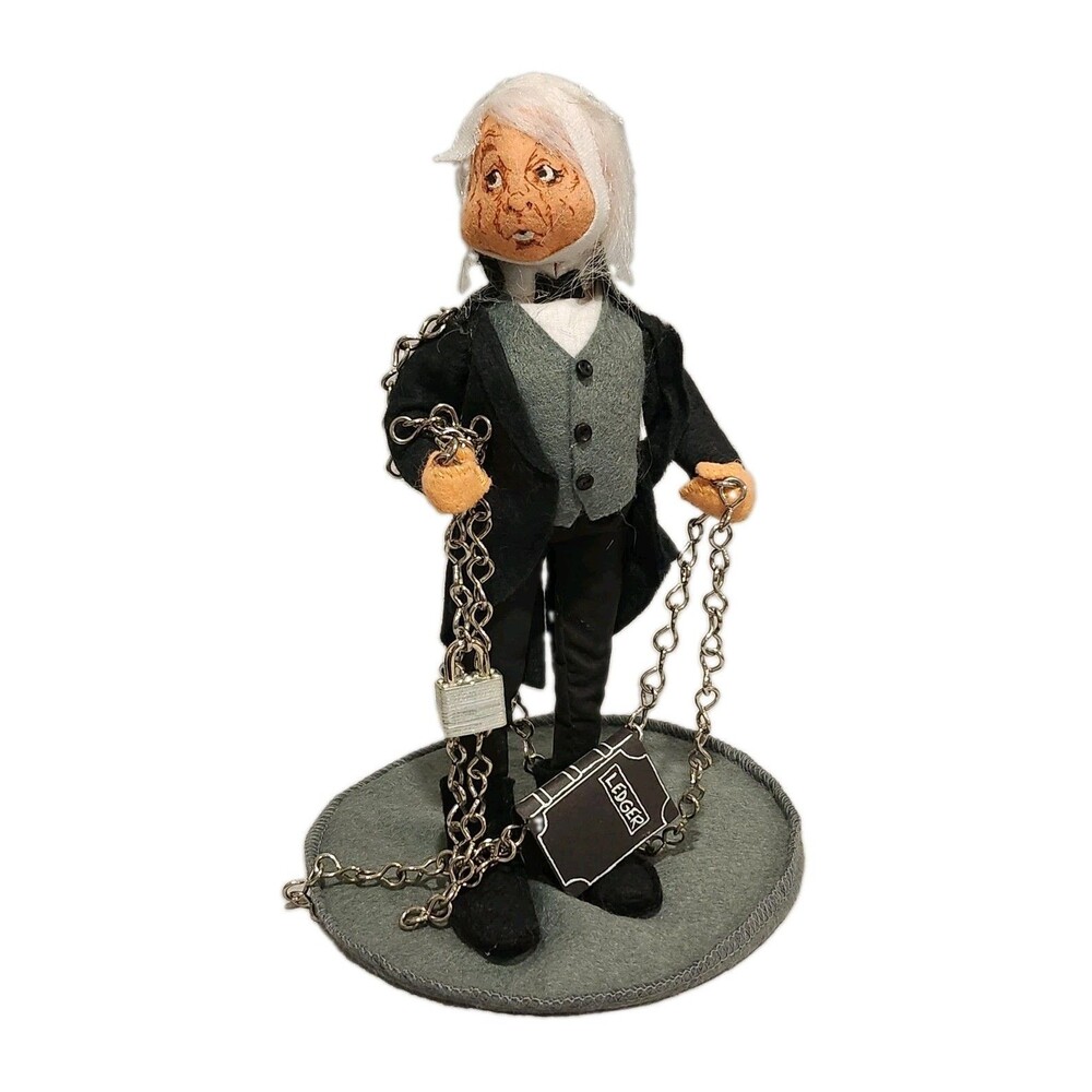 Vintage 1990 Jacob Marley Annalee Doll Charles Dickens Christmas Carol Ghost 10"